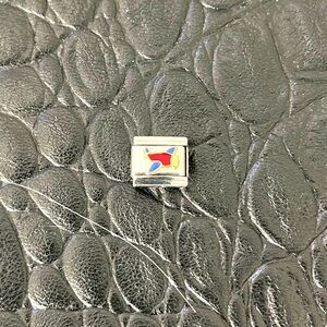 Zoppini stainless steel & Gold Charm with Airplane